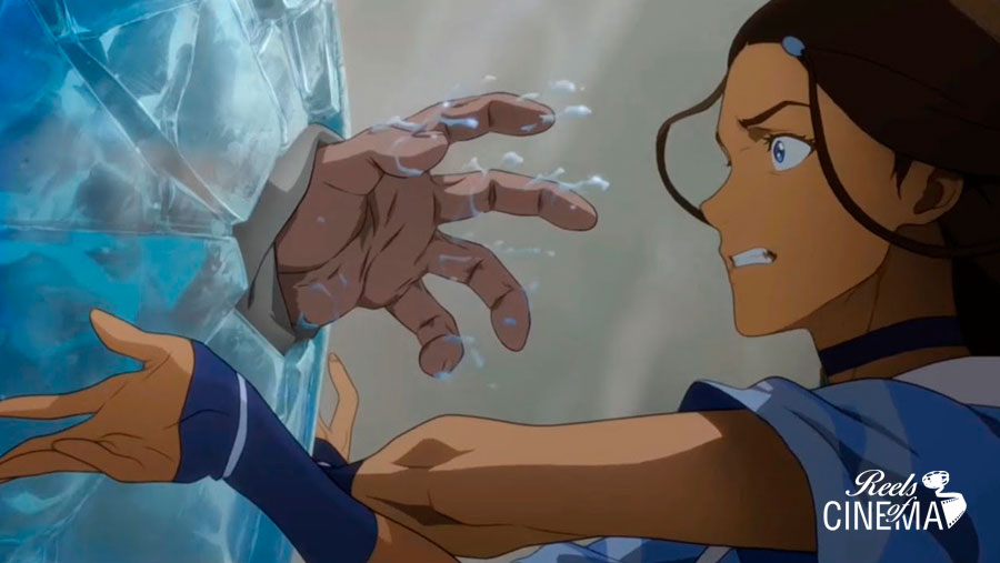 Katara utilizando sus poderes de control del agua