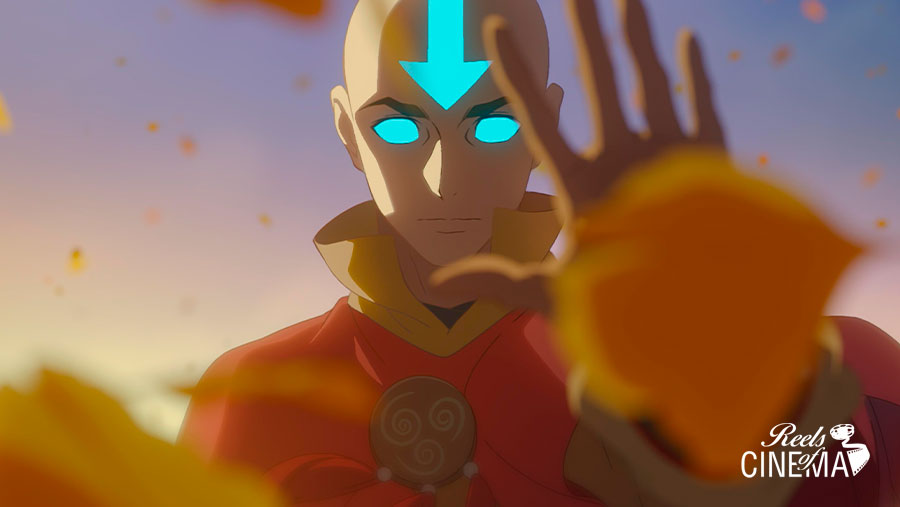 Aang en estado Avatar en Avatar Aang: El último maestro del aire